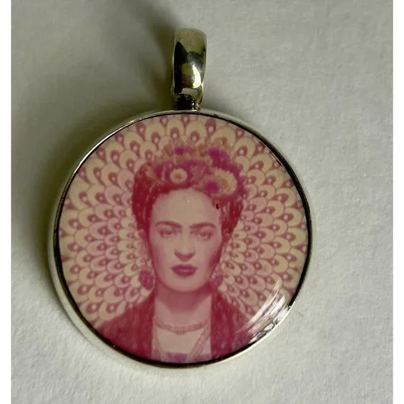 Sterling Silver Frida Kahlo Artisan Pendant - Picture 11 of 16